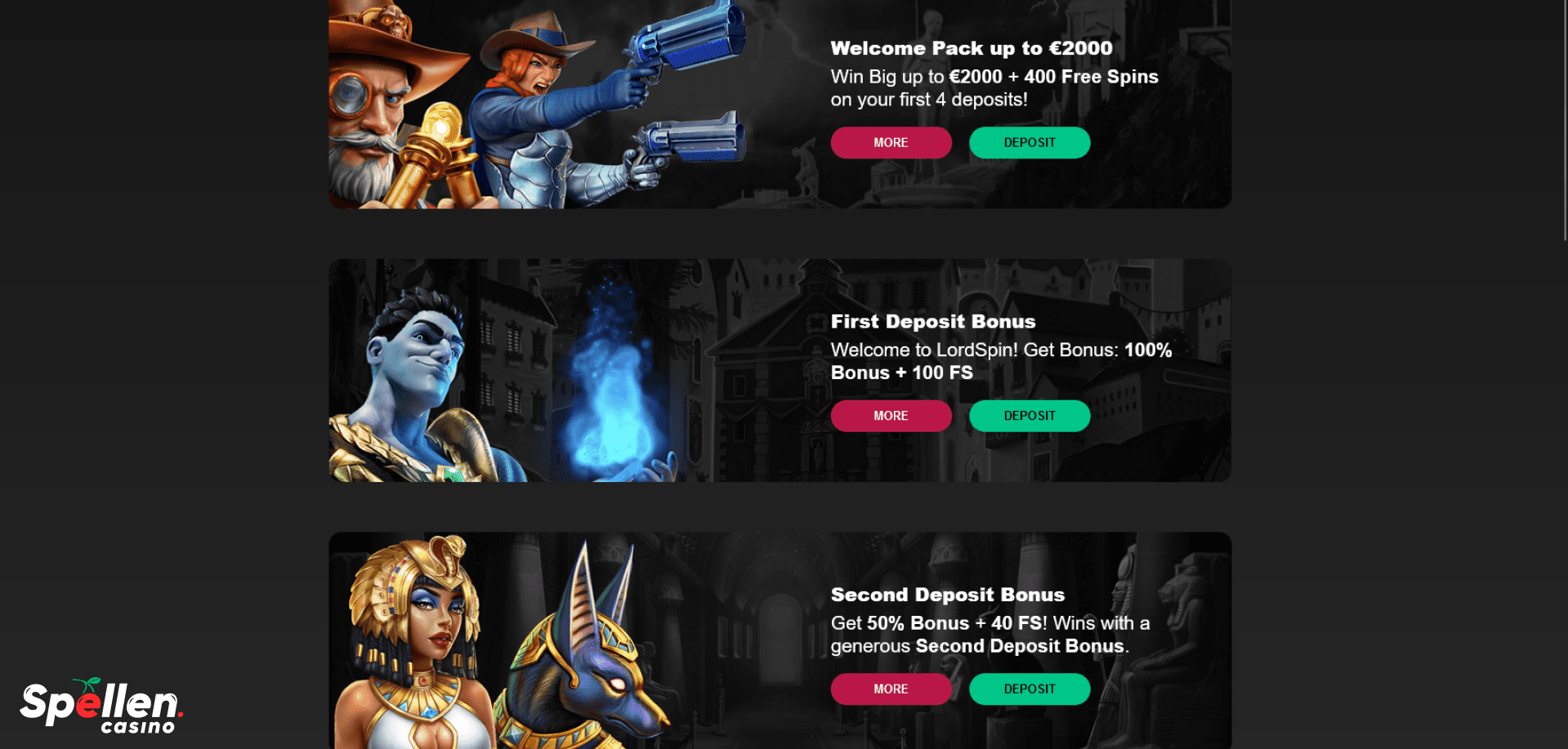LordSpin Bonussen en promoties