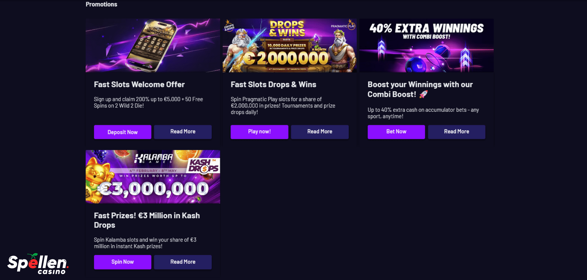 Fast Slots Bonussen en promoties