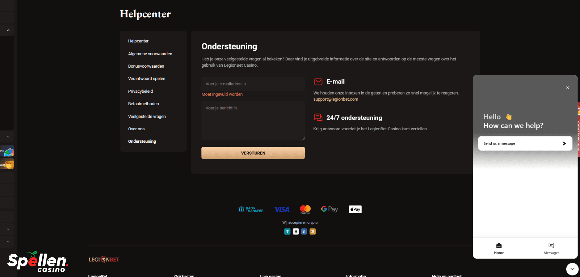 LegionBet Klantenondersteuning