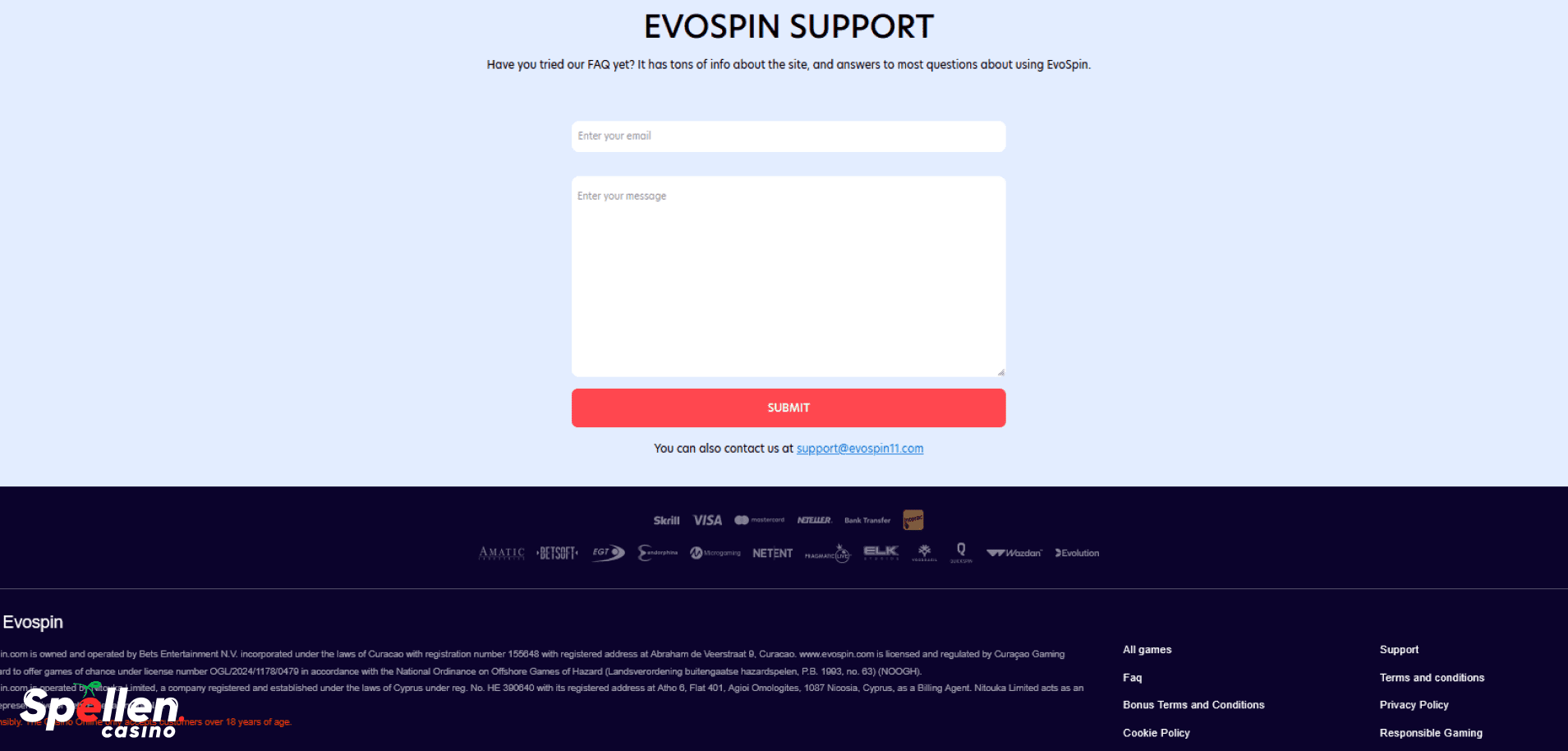 Evospin Klantenondersteuning