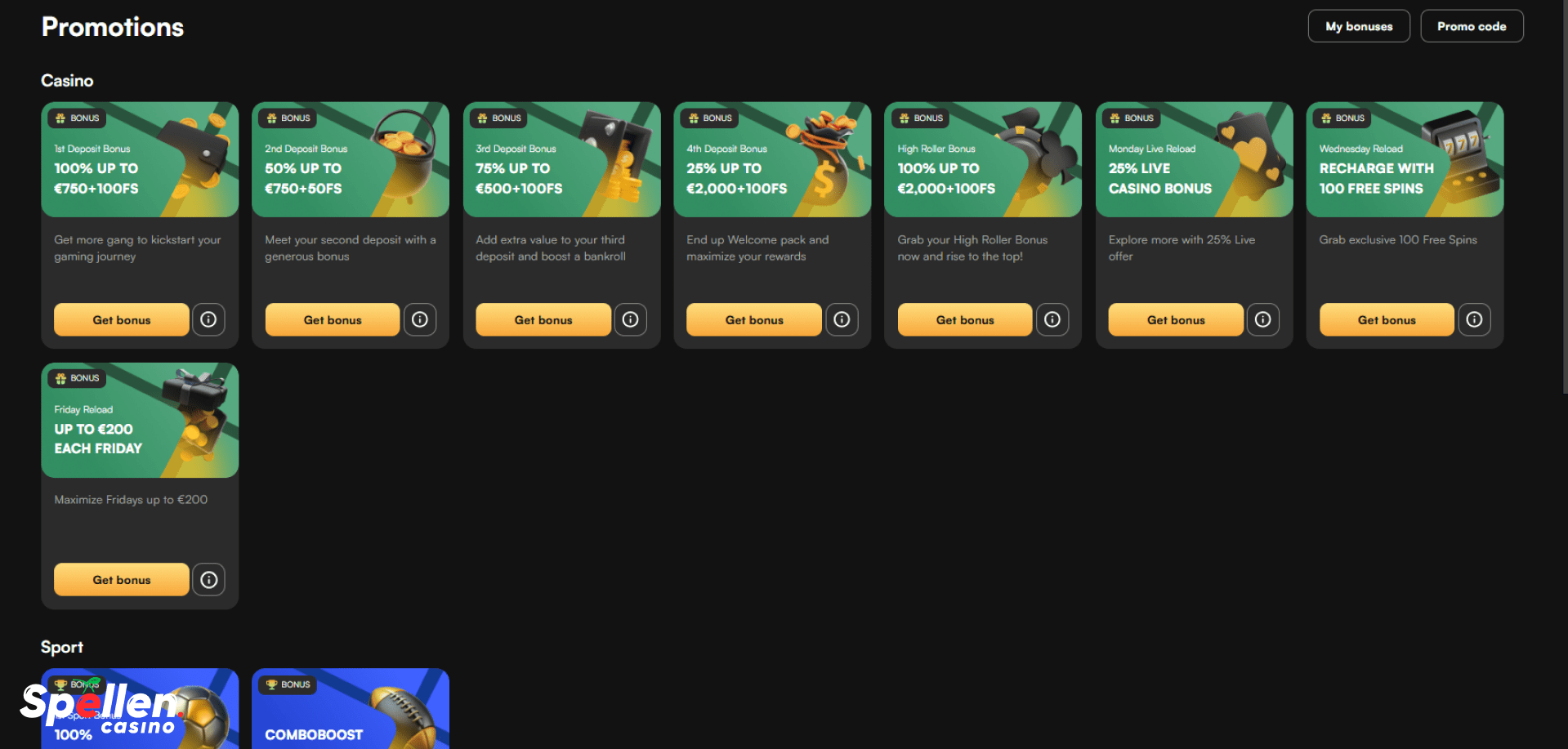 Playmegawin Bonussen en promoties