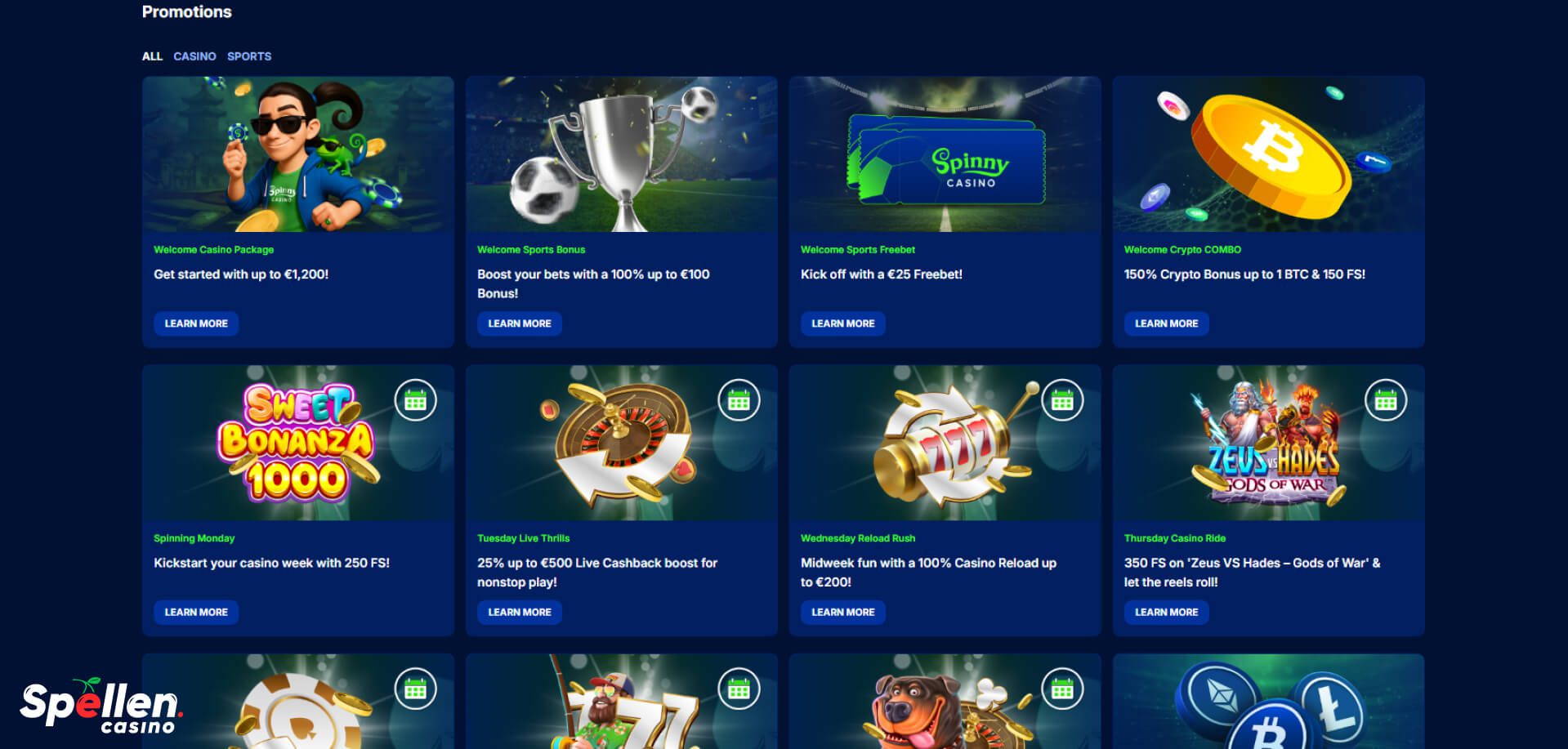 Spinny Bonussen en promoties