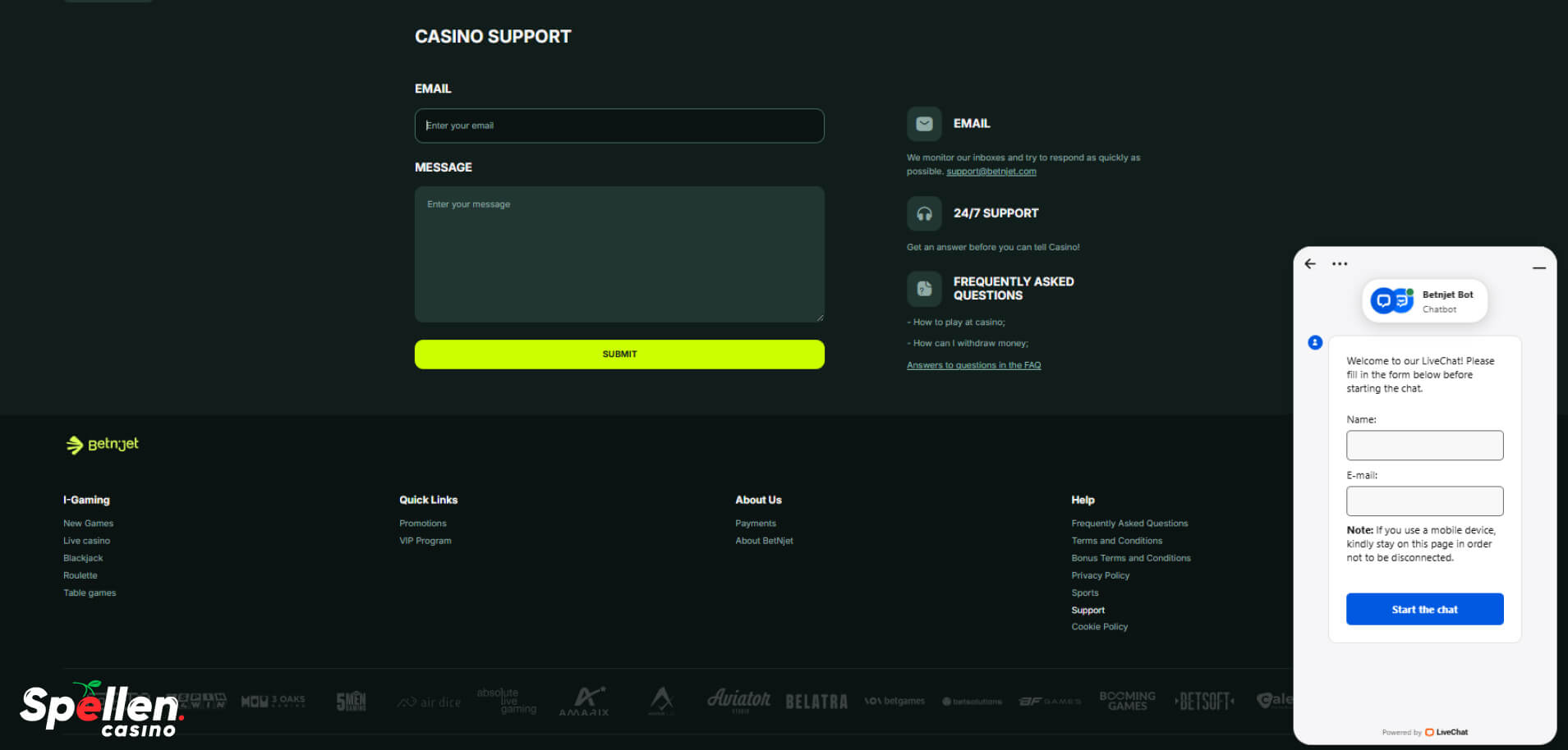 BetNjet Klantenondersteuning