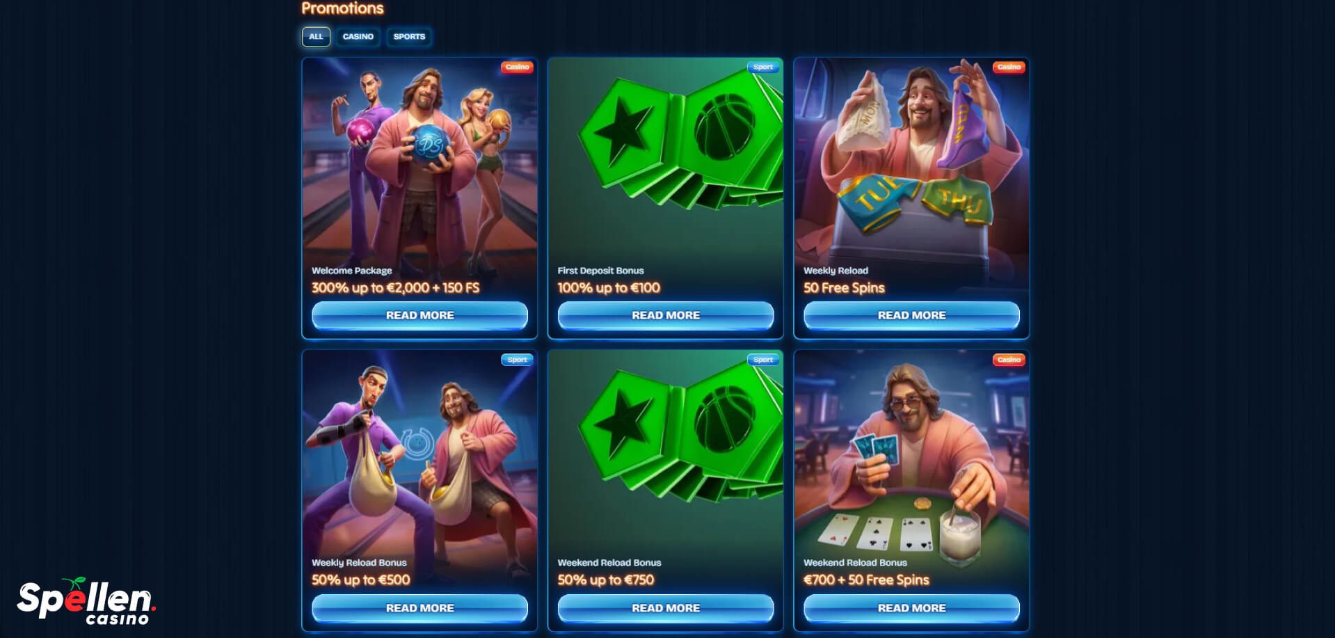 DudeSpin Bonussen en promoties