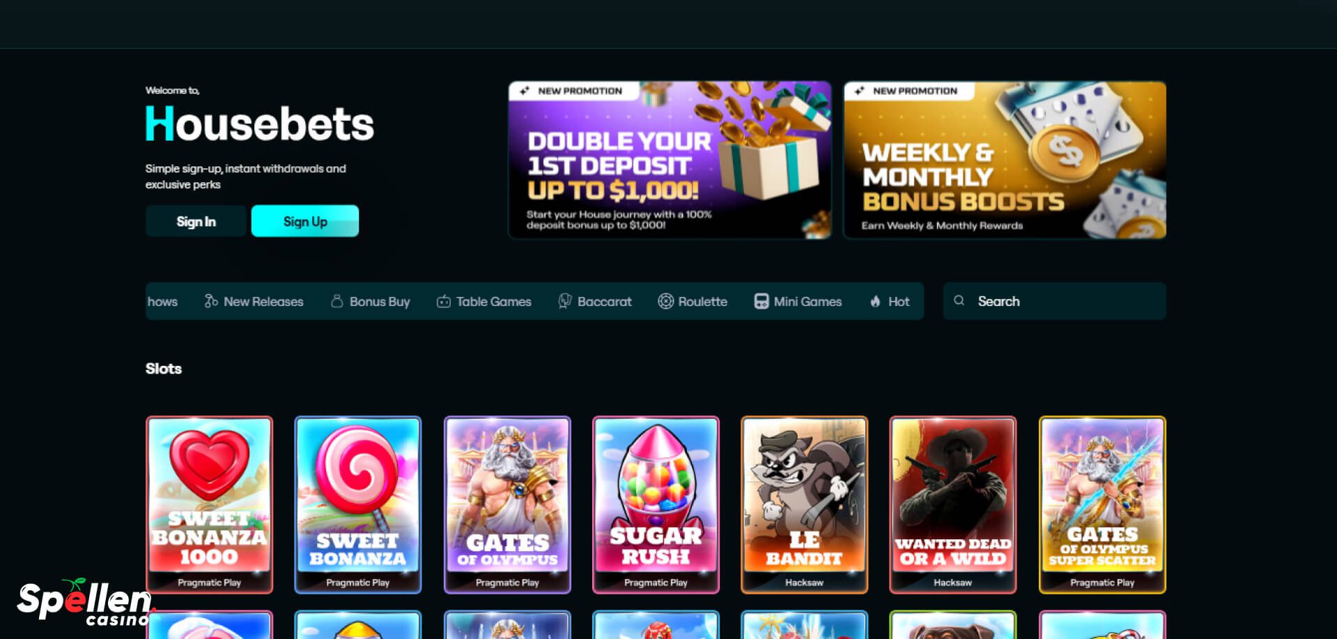 Housebets Bonussen en promoties