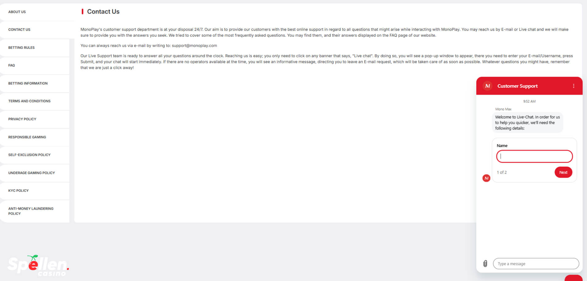 MonoPlay Klantenondersteuning