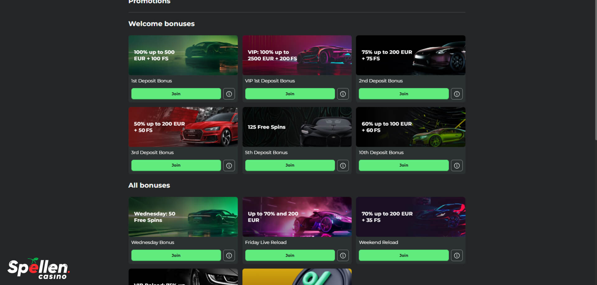 Super Spin Bonussen en promoties