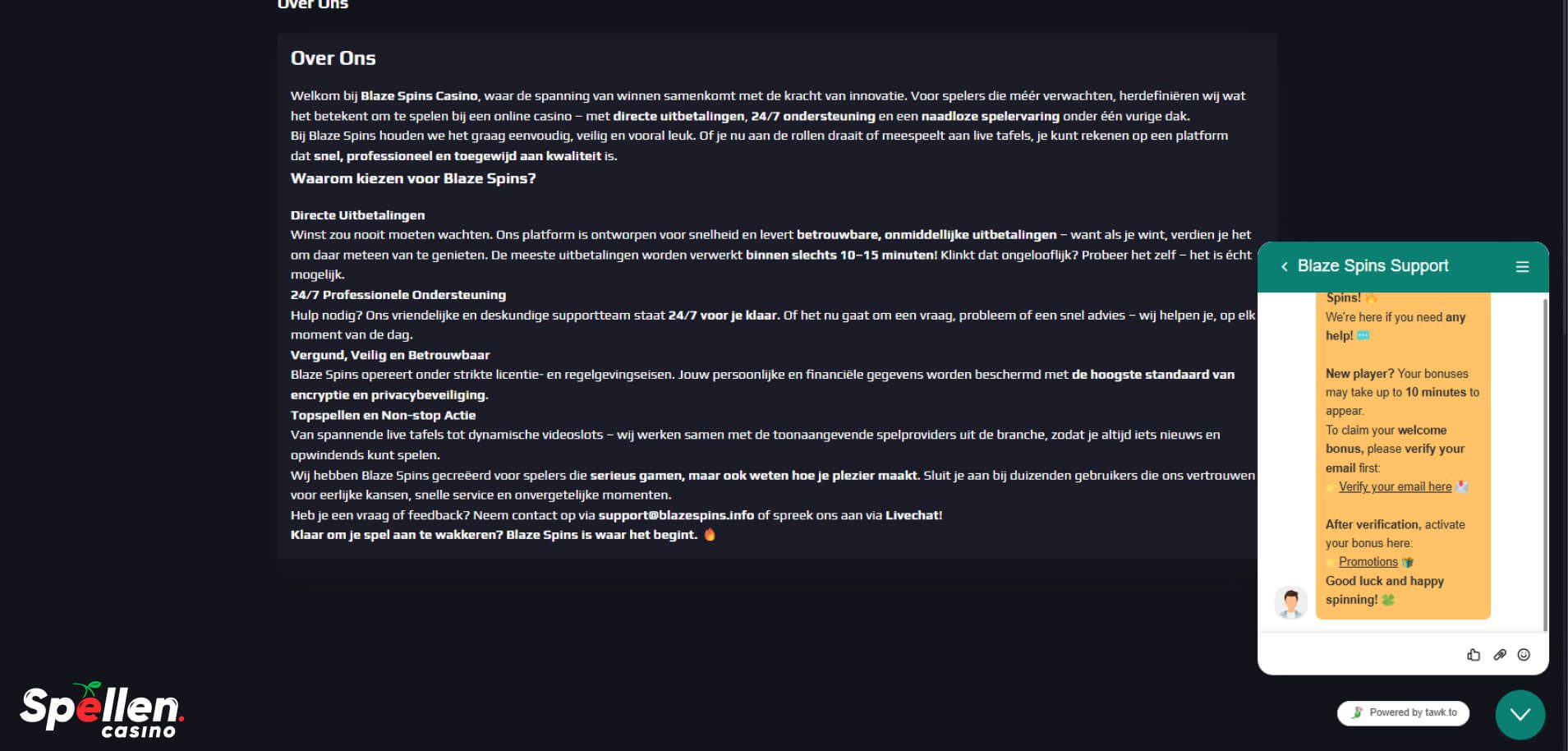 Blaze Spins Klantenondersteuning
