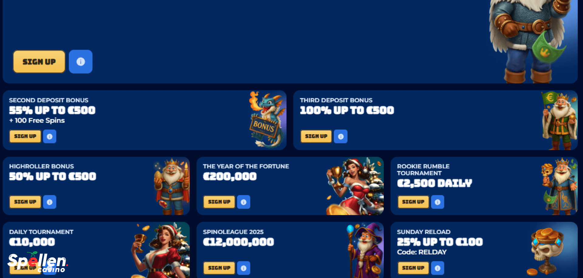 RoyalSpinia Bonussen en promoties