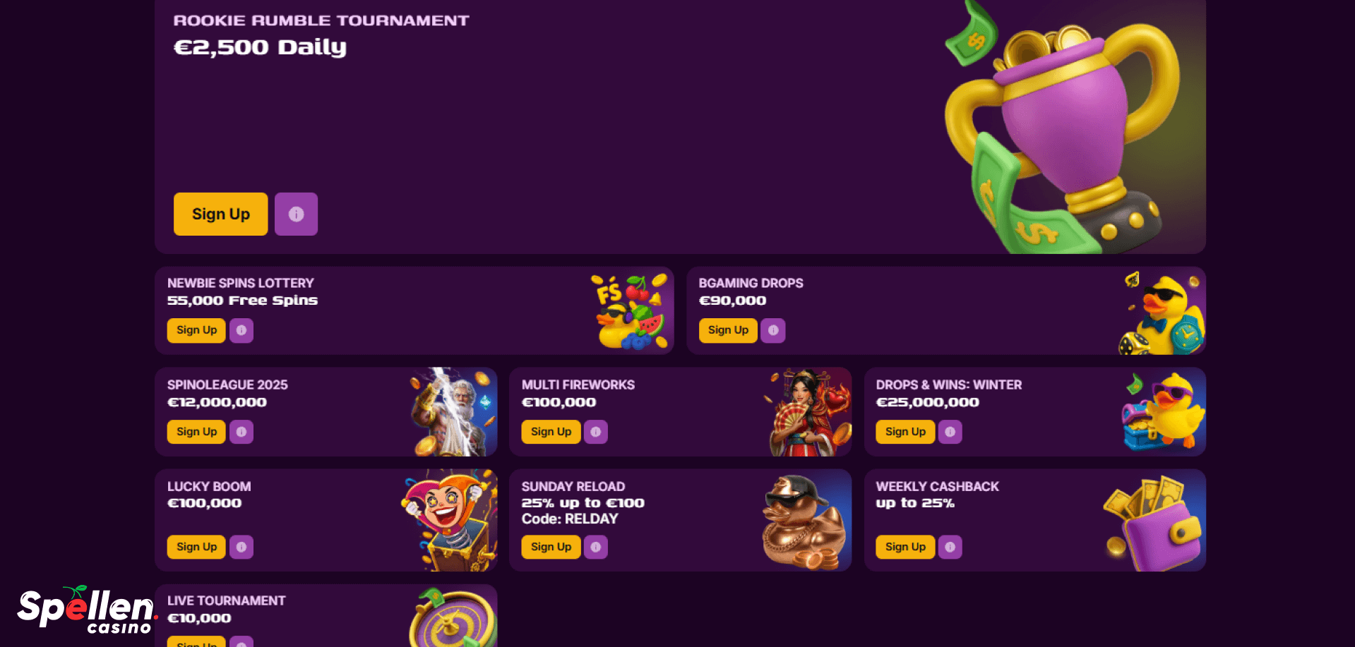 Duckysino Bonussen en promoties