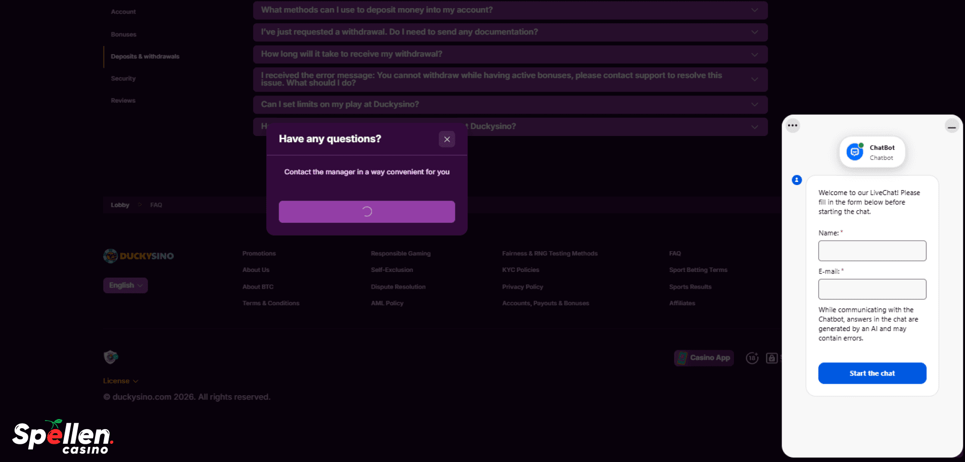 Duckysino Klantenondersteuning