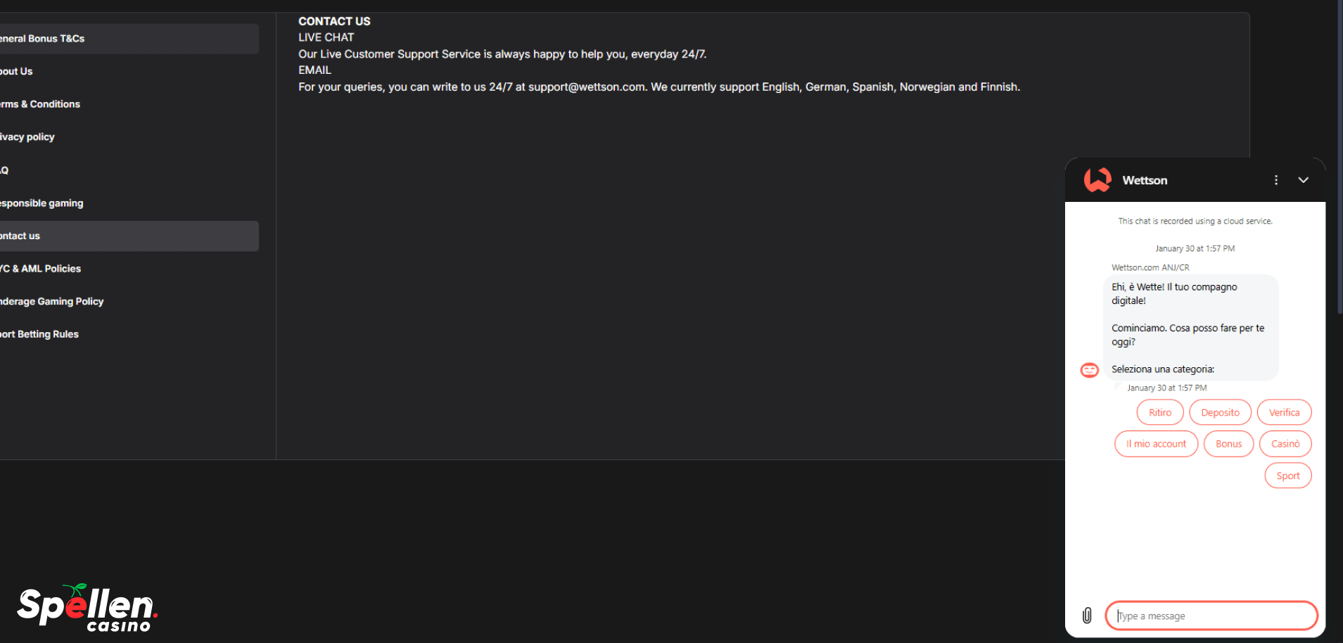 Wettson Klantenondersteuning