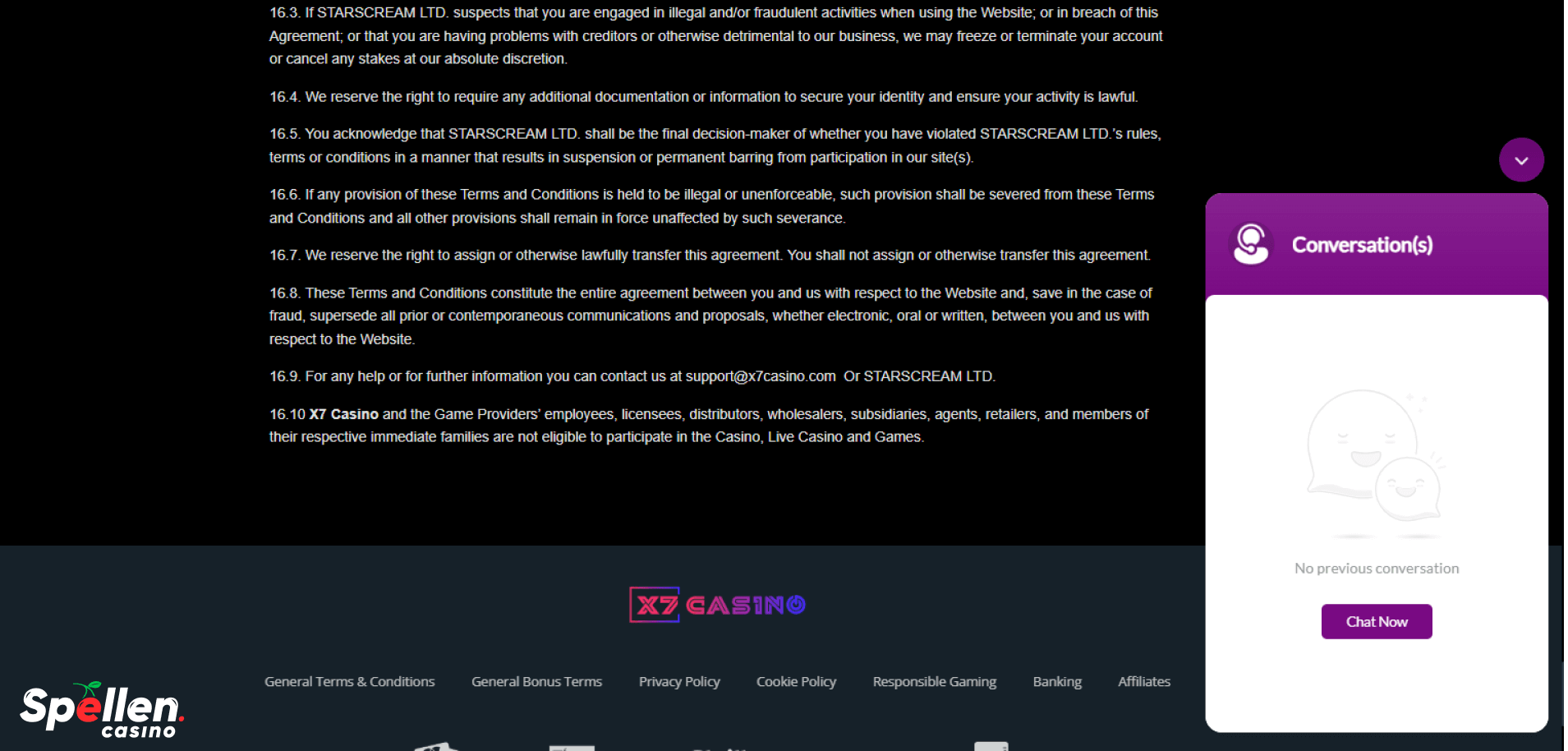 X7 Casino Klantenondersteuning