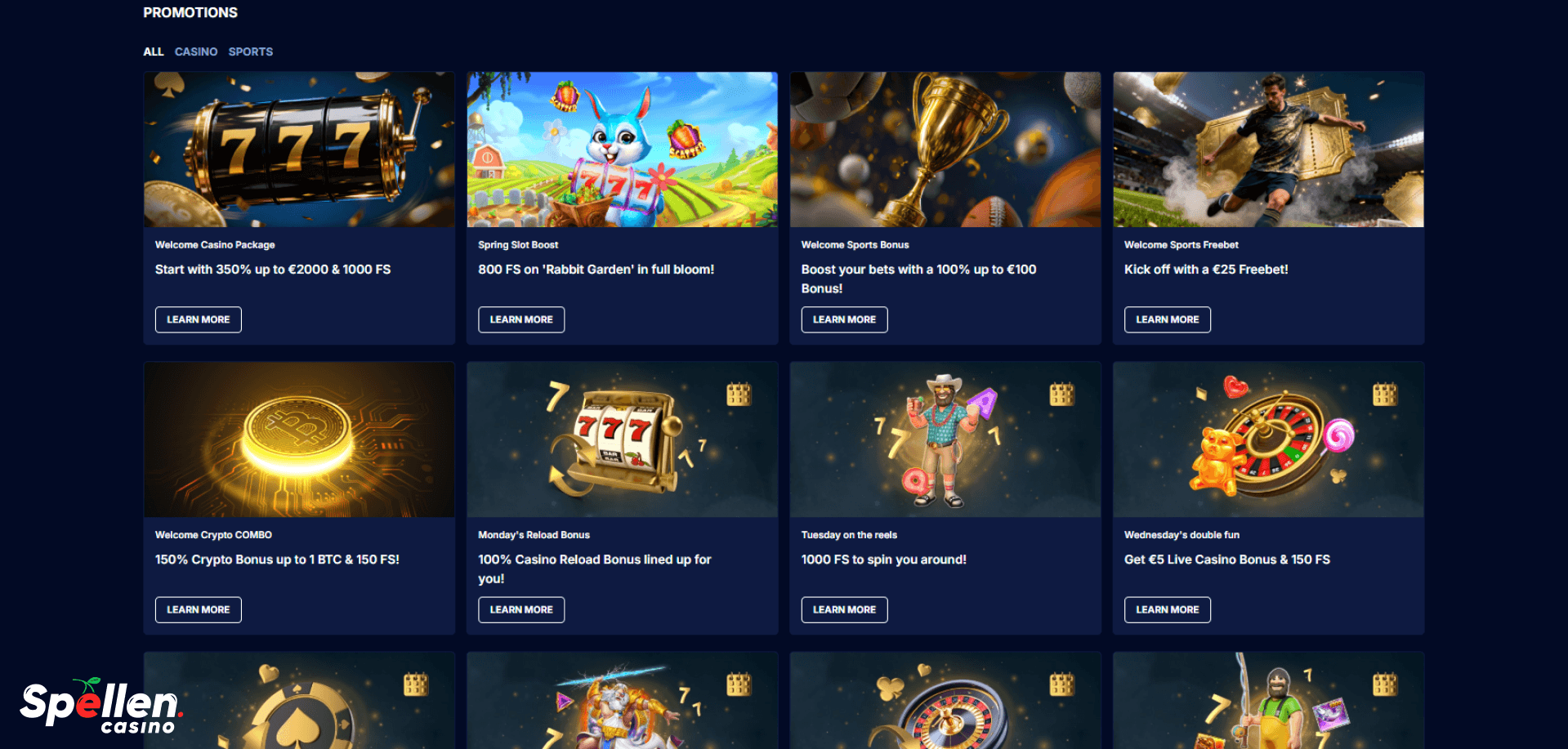 SpinTexas Bonussen en promoties