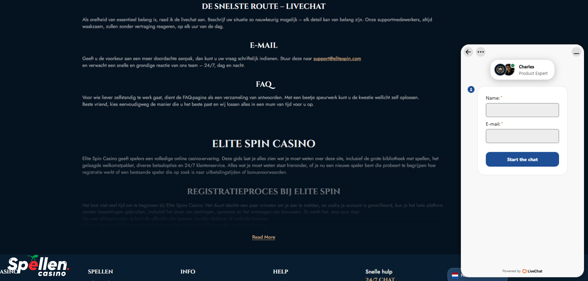 EliteSpin Klantenondersteuning